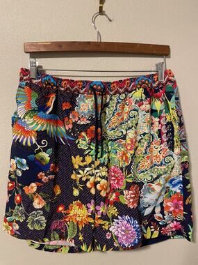 Johnny Was Ocean Dreamer Swim Trunks Men XL Multicolor Floral Tropical Quick Dry
